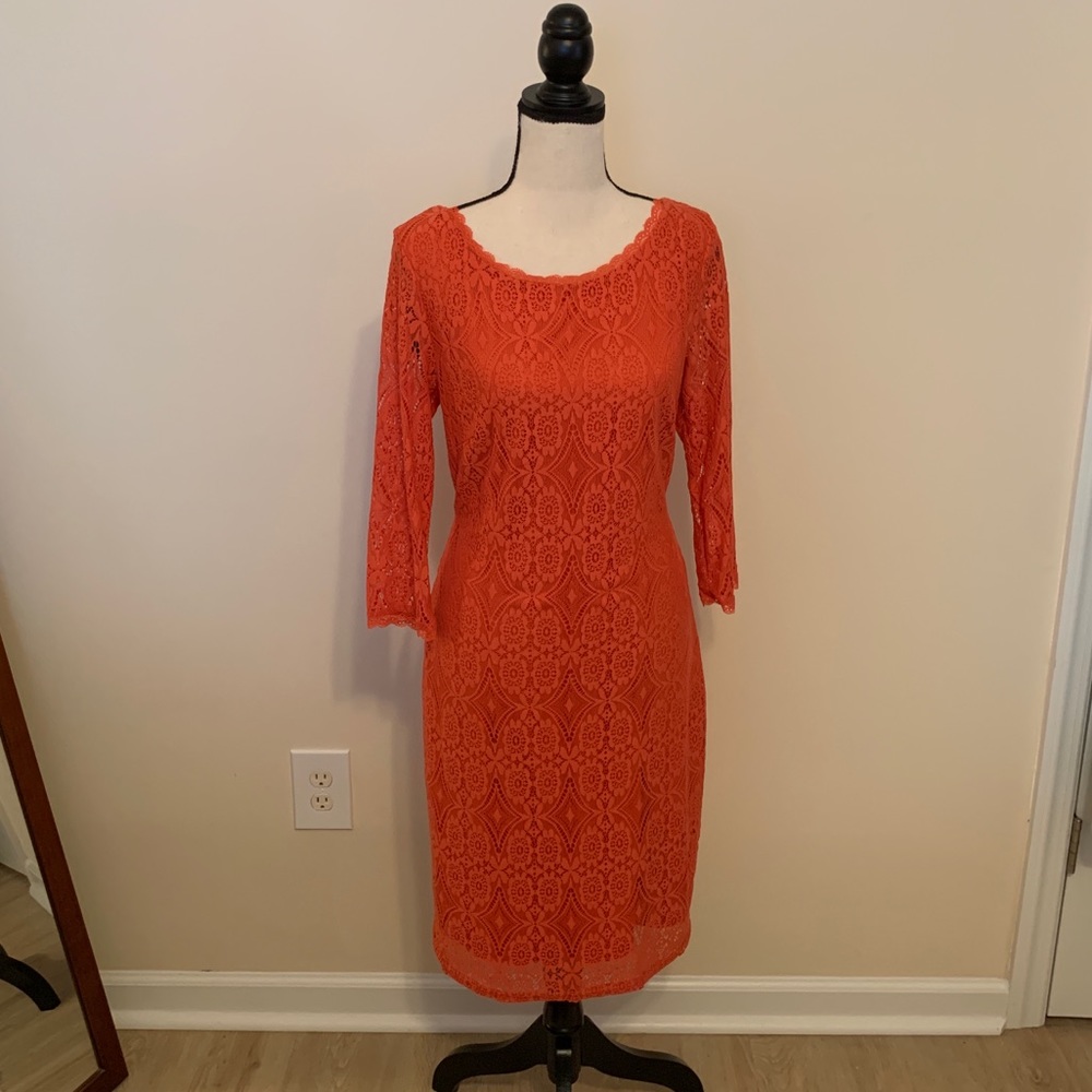 Laundry Coral Lace Dress